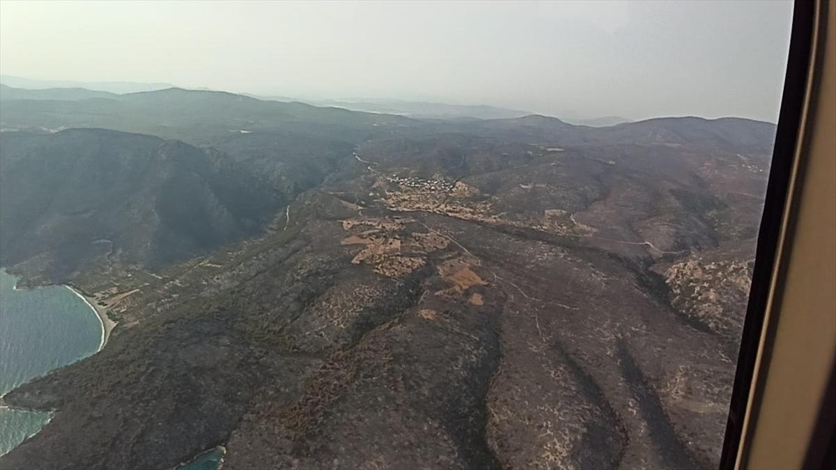Milas'taki Orman Yangını Havadan Görüntülendi